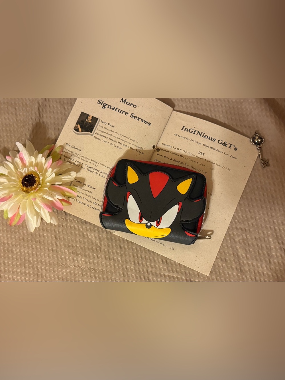 Loungefly Sonic the Hedgehog Shadow Cosplay Zip Around Wallet Black Red 4” x 5.5